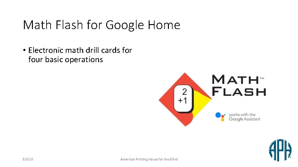 Math Flash for Google Home • Electronic math drill cards for four basic operations