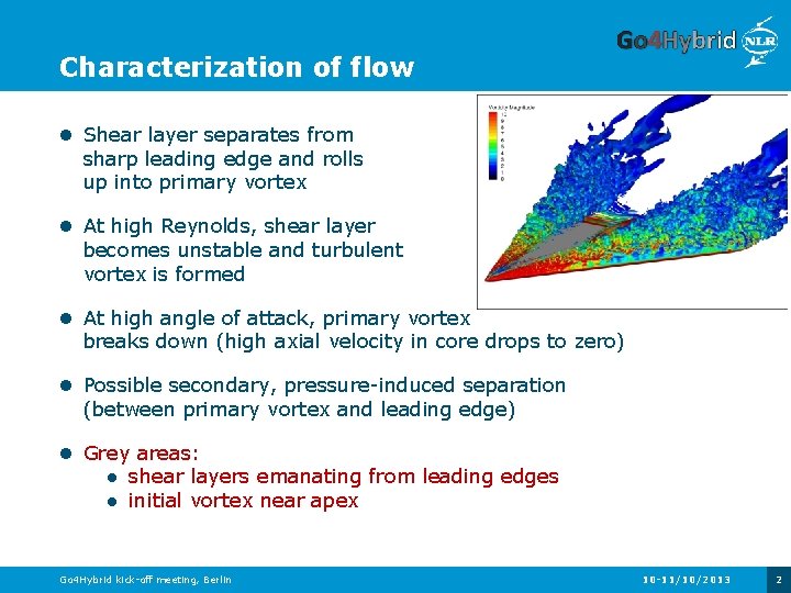 Characterization of flow Shear layer separates from sharp leading edge and rolls up into Characterization of flow Shear layer separates from sharp leading edge and rolls up into