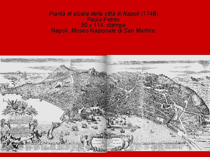Pianta et alzata della città di Napoli (1748) Paolo Petrini 50 x 114, stampa