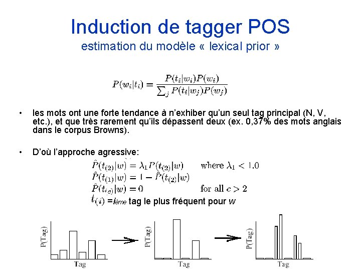 Induction de tagger POS estimation du modèle « lexical prior » • les mots Induction de tagger POS estimation du modèle « lexical prior » • les mots