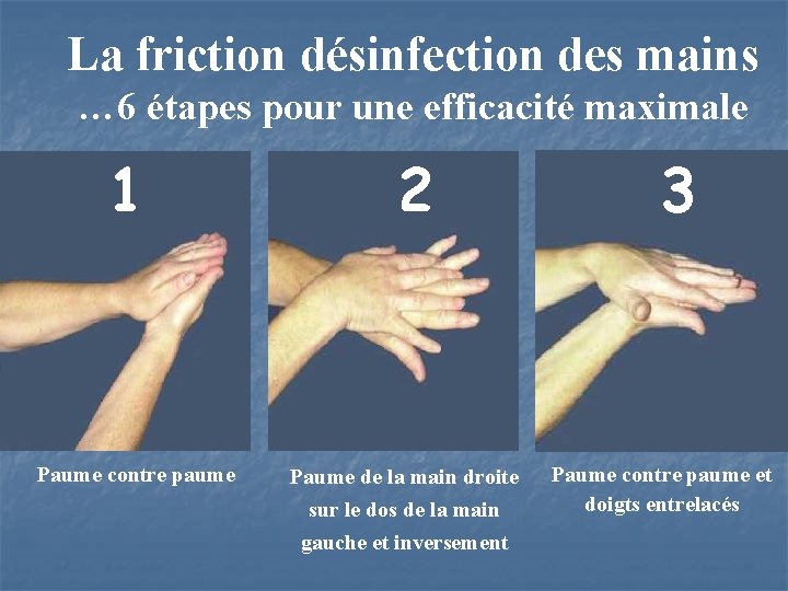 La friction désinfection des mains … 6 étapes pour une efficacité maximale 1 1