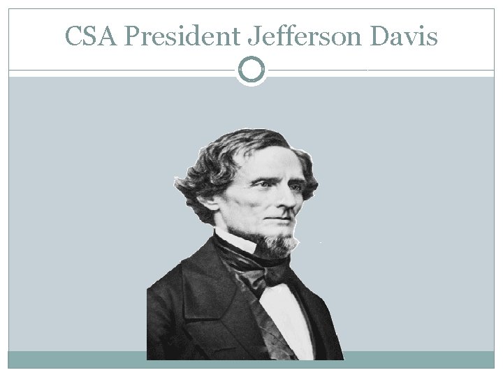 CSA President Jefferson Davis CSA President Jefferson Davis