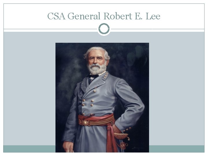 CSA General Robert E. Lee CSA General Robert E. Lee