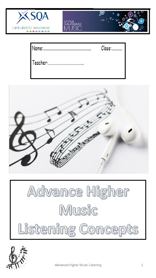 Advance Higher Music Listening Concepts Advanced Higher Music Listening 1 