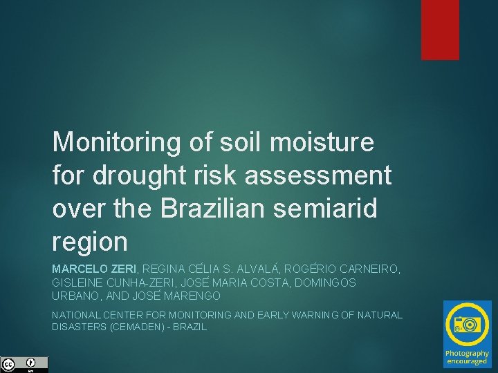 Monitoring of soil moisture for drought risk assessment