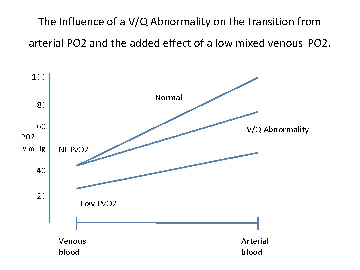 The Influence of a V/Q Abnormality on the transition from arterial PO 2 and