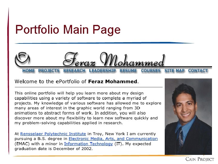 Developing and Maintaining Your Professional EPortfolio The Cain