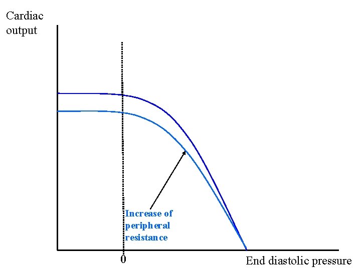 Cardiac output Increase of peripheral resistance 0 End diastolic pressure 