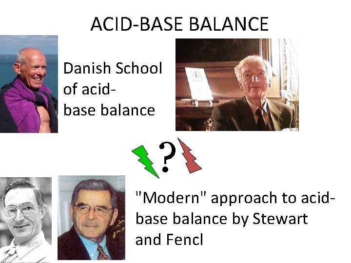 ACID-BASE BALANCE Danish School of acidbase balance ? "Modern" approach to acidbase balance by