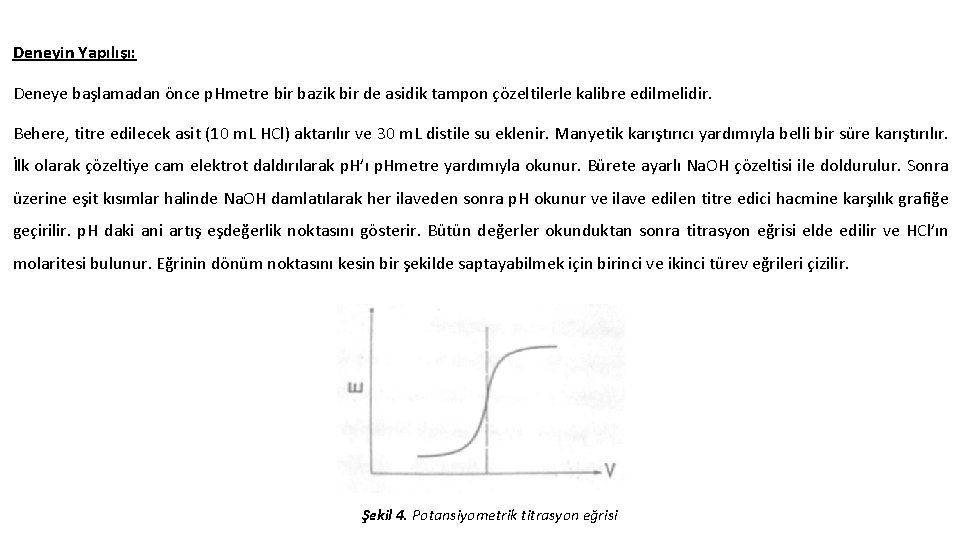 Deneyin Yapılışı: Deneye başlamadan önce p. Hmetre bir bazik bir de asidik tampon çözeltilerle