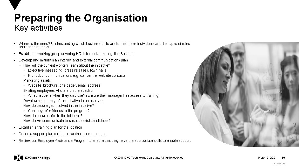 Preparing the Organisation Key activities • Where is the need? Understanding which business units