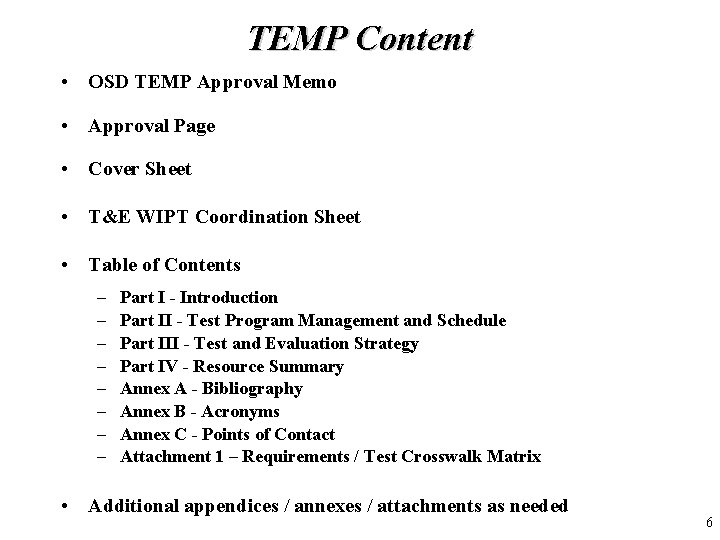 TEMP Content • OSD TEMP Approval Memo • Approval Page • Cover Sheet • TEMP Content • OSD TEMP Approval Memo • Approval Page • Cover Sheet •