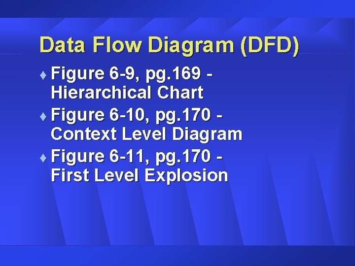 Data Flow Diagram (DFD) Figure 6 -9, pg. 169 Hierarchical Chart t Figure 6 Data Flow Diagram (DFD) Figure 6 -9, pg. 169 Hierarchical Chart t Figure 6