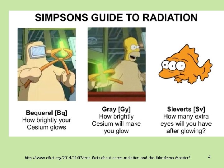 http: //www. cfact. org/2014/01/07/true-facts-about-ocean-radiation-and-the-fukushima-disaster/ 4 