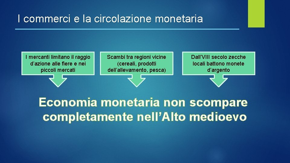 I commerci e la circolazione monetaria I mercanti limitano il raggio d’azione alle fiere I commerci e la circolazione monetaria I mercanti limitano il raggio d’azione alle fiere