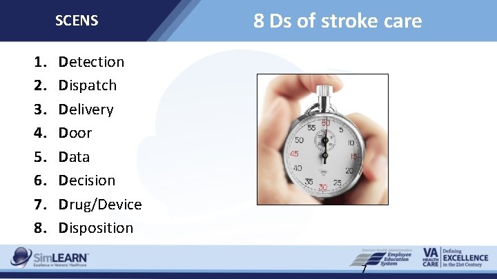SCENS 1. 2. 3. 4. 5. 6. 7. 8. 8 Ds of stroke care