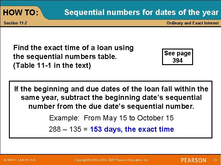 HOW TO: Sequential numbers for dates of the year Section 11 -2 Ordinary and