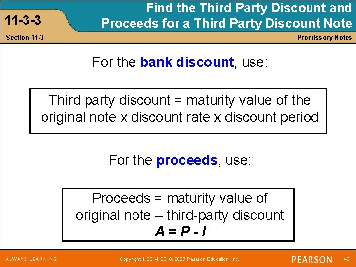 11 -3 -3 Find the Third Party Discount and Proceeds for a Third Party