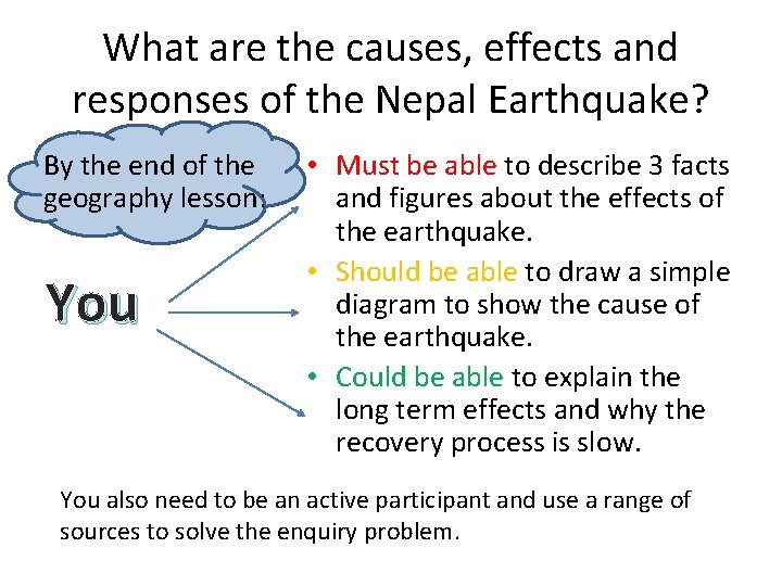 What are the causes, effects and responses of the Nepal Earthquake? By the end