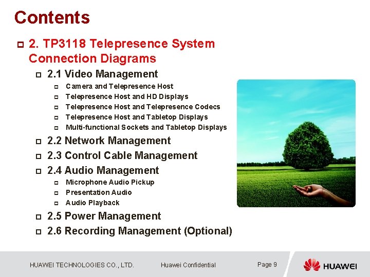Contents p 2. TP 3118 Telepresence System Connection Diagrams p 2. 1 Video Management