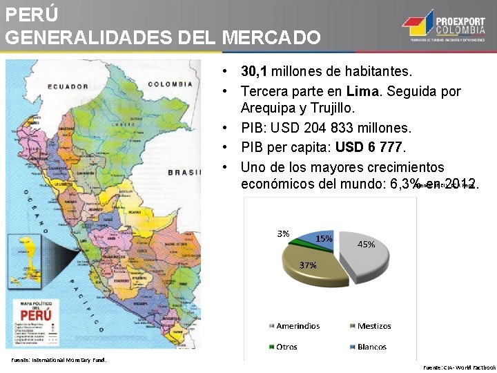 PERÚ GENERALIDADES DEL MERCADO • 30, 1 millones de habitantes. • Tercera parte en PERÚ GENERALIDADES DEL MERCADO • 30, 1 millones de habitantes. • Tercera parte en