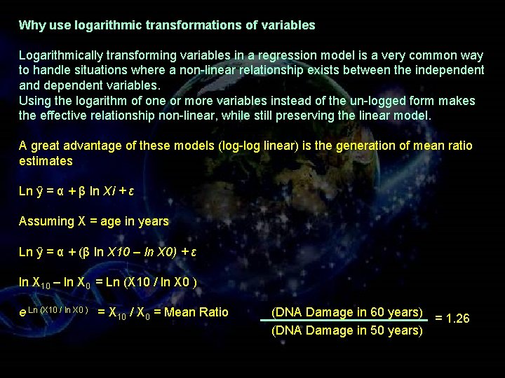 Why use logarithmic transformations of variables Logarithmically transforming variables in a regression model is