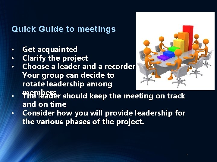 Quick Guide to meetings • • • Get acquainted Clarify the project Choose a