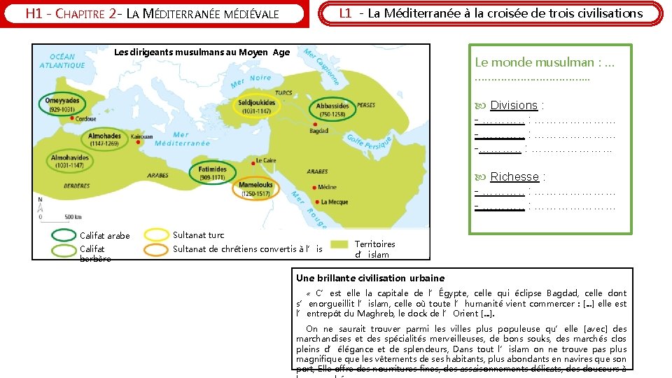 H 1 - CHAPITRE 2 - LA MÉDITERRANÉE L 1 - La Méditerranée à