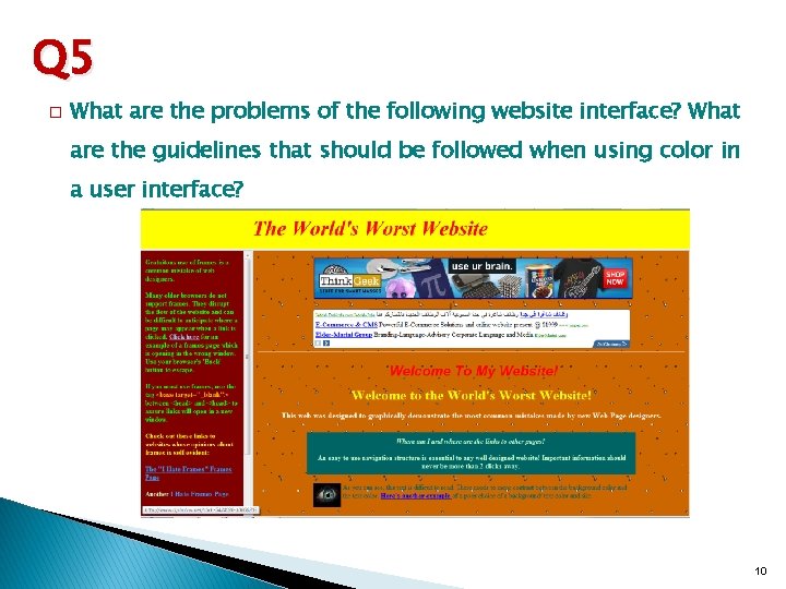 Q 5 � What are the problems of the following website interface? What are Q 5 � What are the problems of the following website interface? What are