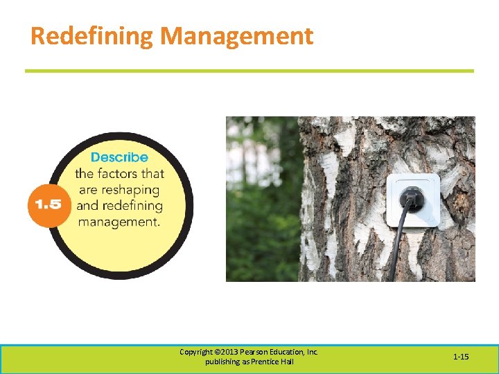 Redefining Management Copyright © 2013 Pearson Education, Inc. publishing as Prentice Hall 1 -15