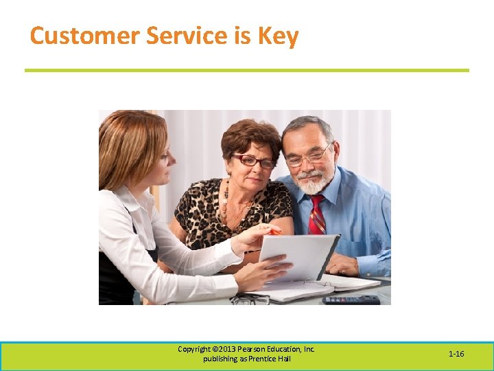 Customer Service is Key Copyright © 2013 Pearson Education, Inc. publishing as Prentice Hall