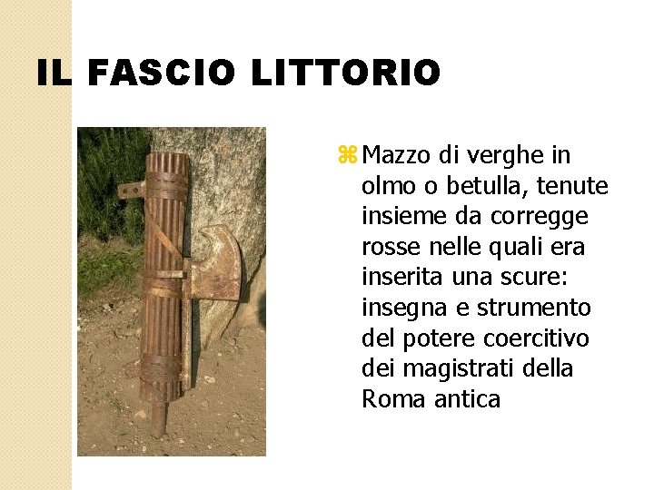 IL FASCIO LITTORIO z Mazzo di verghe in olmo o betulla, tenute insieme da