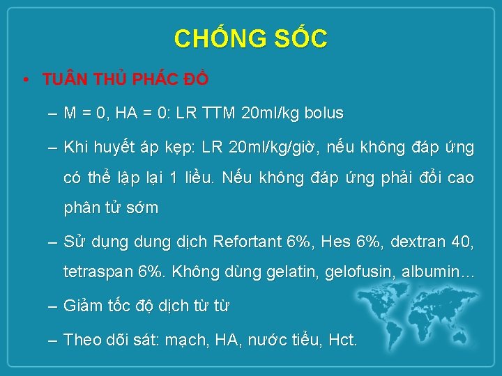 CHỐNG SỐC • TU N THỦ PHÁC ĐỒ – M = 0, HA =