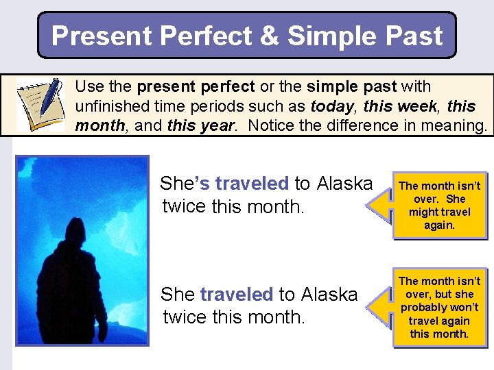 Present Perfect & Simple Past Use the present perfect or the simple past with