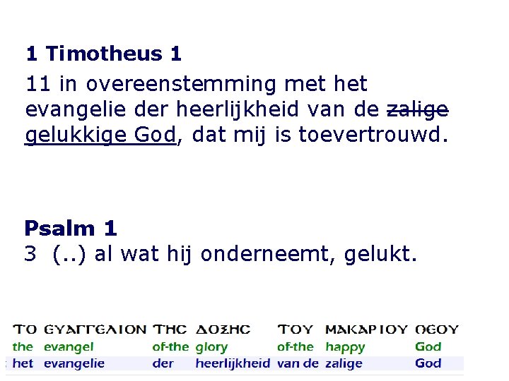 1 Timotheus 1 11 in overeenstemming met het evangelie der heerlijkheid van de zalige