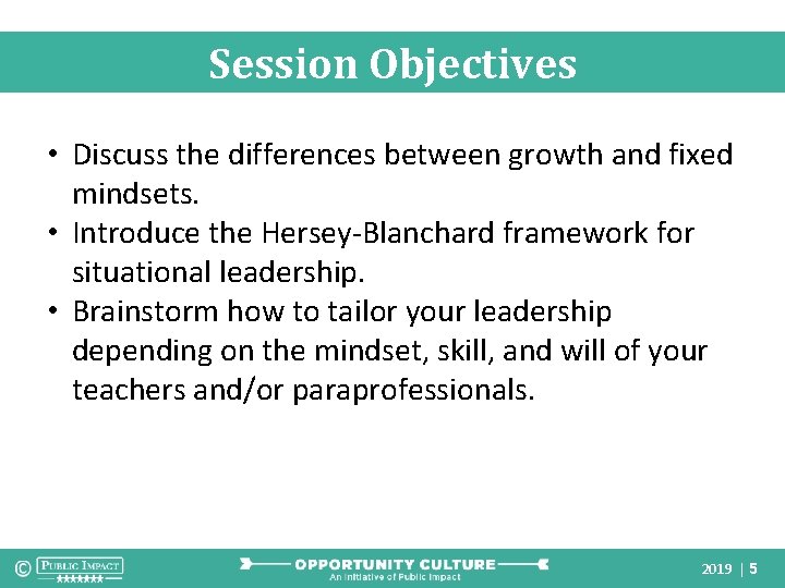 Session Objectives • Discuss the differences between growth and fixed mindsets. • Introduce the