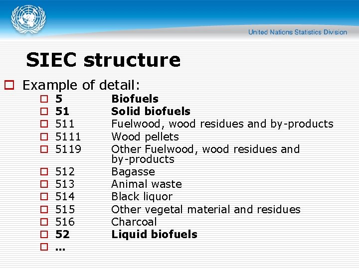 SIEC structure o Example of detail: o o o 5 51 5111 5119 o