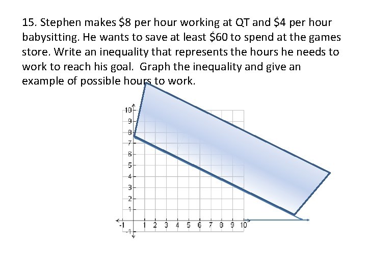 15. Stephen makes $8 per hour working at QT and $4 per hour babysitting.