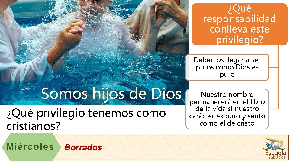 ¿Qué responsabilidad conlleva este privilegio? Debemos llegar a ser puros como Dios es puro