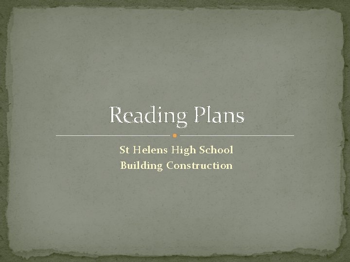 Reading Plans St Helens High School Building Construction 