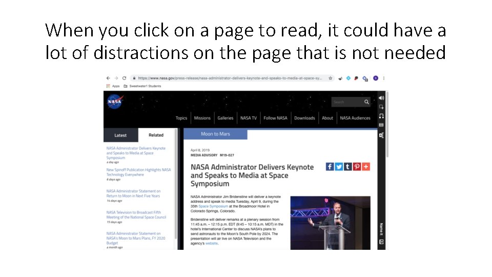 When you click on a page to read, it could have a lot of