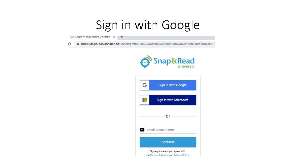 Sign in with Google 