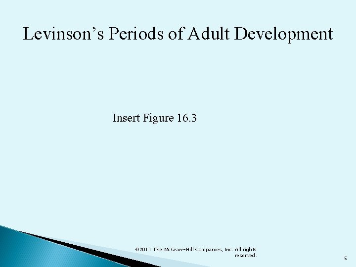 Levinson’s Periods of Adult Development Insert Figure 16. 3 © 2011 The Mc. Graw-Hill