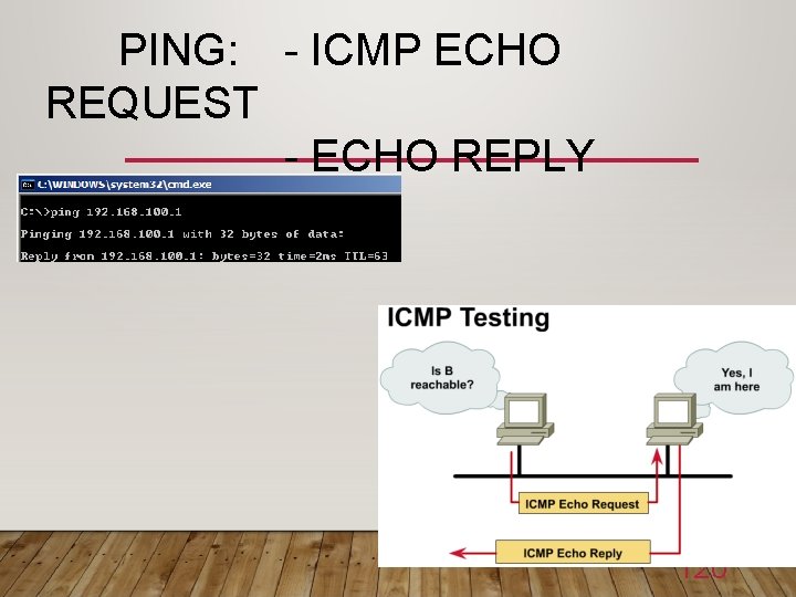  PING: - ICMP ECHO REQUEST - ECHO REPLY 120 