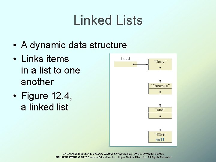 Linked Lists • A dynamic data structure • Links items in a list to