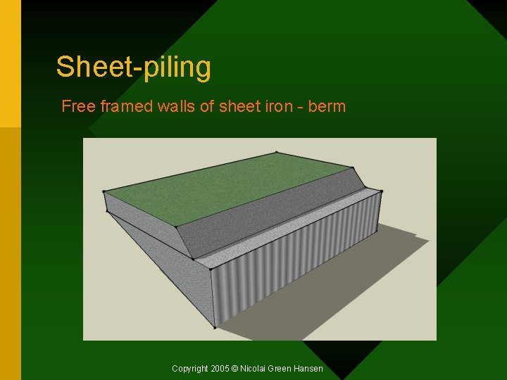 Sheet-piling Free framed walls of sheet iron - berm Copyright 2005 © Nicolai Green