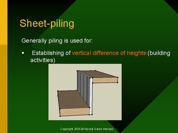 Sheetpiling What is the definition of piling Different