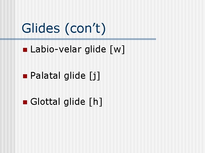 Classification Of The Consonants Placevoicemanner Manner Of Production