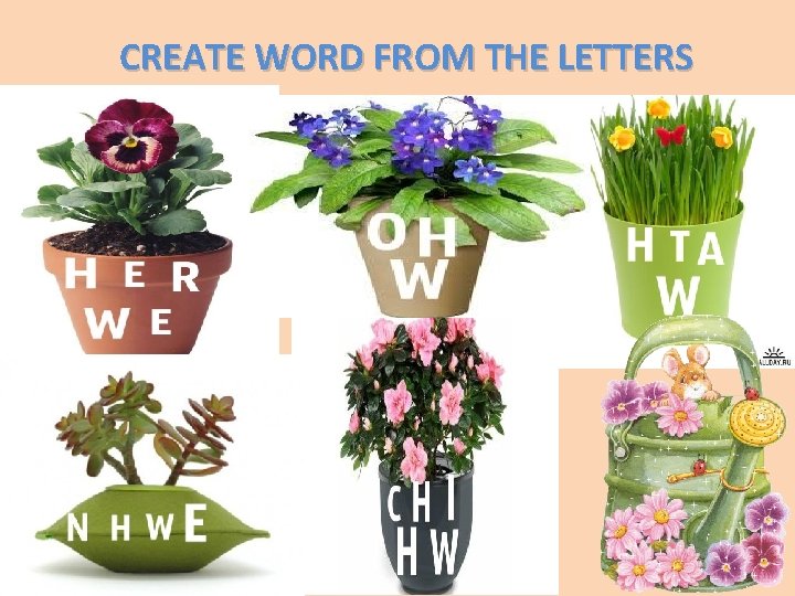 CREATE WORD FROM THE LETTERS 