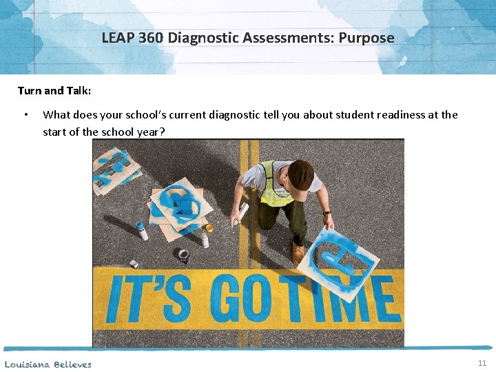 LEAP 360 Diagnostic Assessments: Purpose Turn and Talk: • What does your school’s current